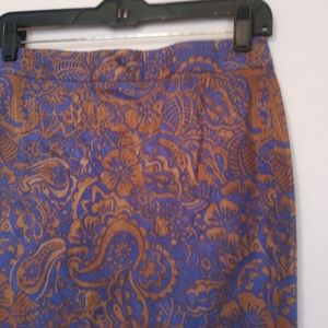 Loft Pencil Skirt in Periwinkle & Cognac